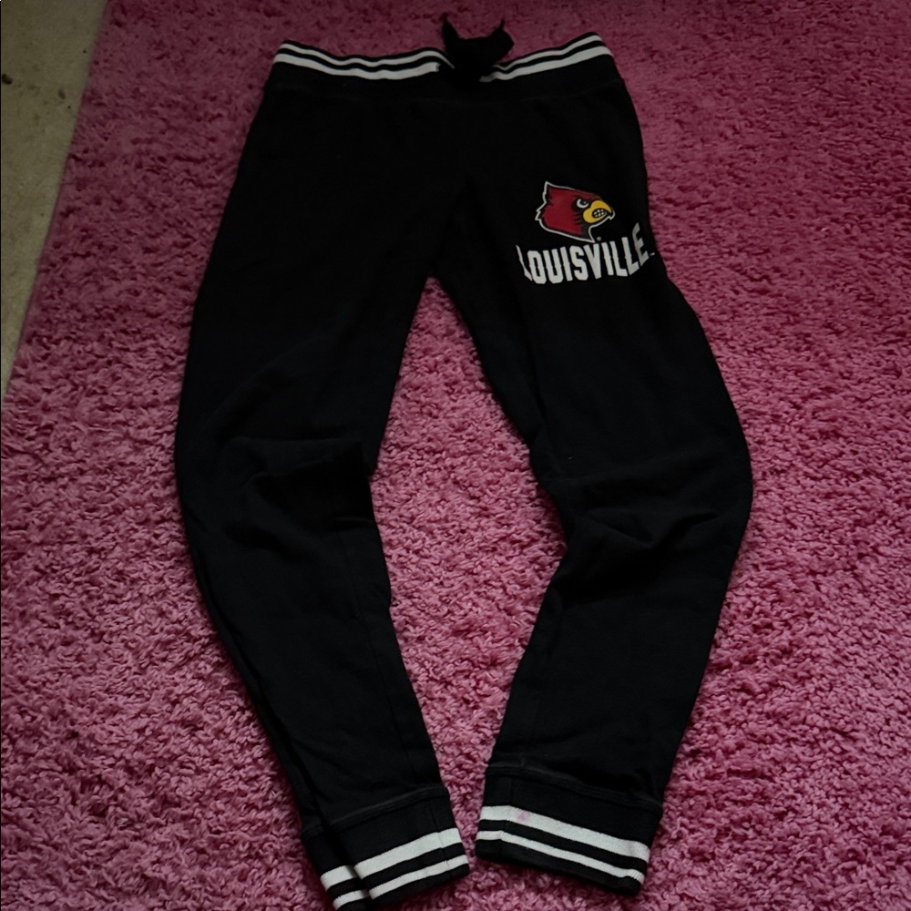 Louisville Black Track Joggers with Striped Ankles